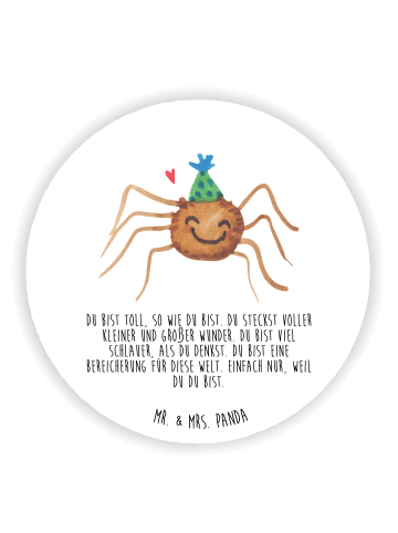 Mr. & Mrs. Panda Kühlschrankmagnet Spinne Agathe Party mit Spruch in Weiß
