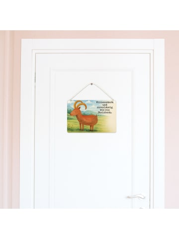 Mr. & Mrs. Panda Wandbild Holz Sternzeichen Steinbock Design mit... in Weiß