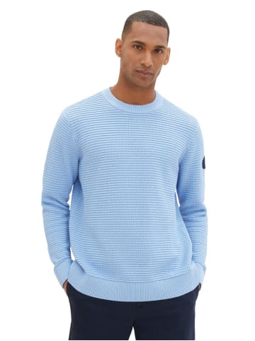 Tom Tailor Pullover STRUCTURED CREWNECK KNIT in Blau