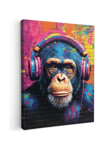 MuchoWow Poster mit Leiste Bunte Schimpanse  (BxH)