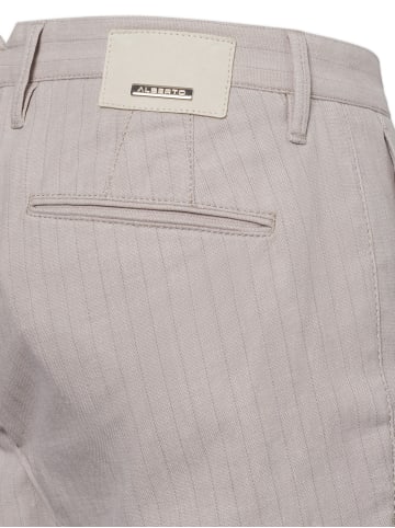 ALBERTO Stoffhose ROB Linen Stripe slim fit in kitt grau - 0001