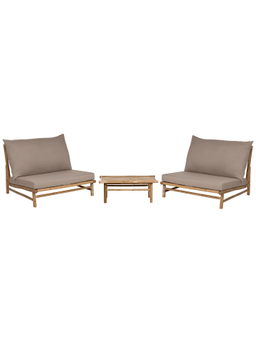 Beliani 7-tlg Sitzgruppe TODI in Braun/Beige