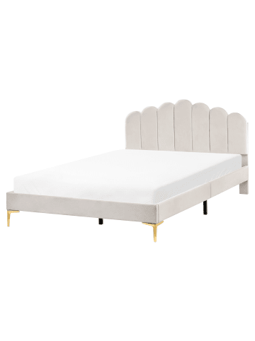 Beliani 2-tlg Doppelbett SAUVIAN in Weiß/Gold