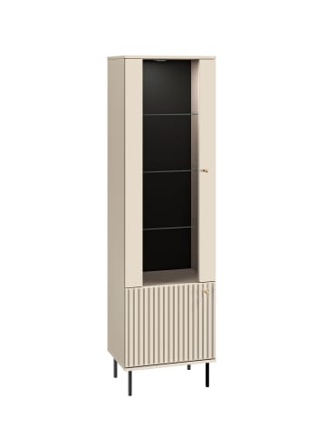 Feldmann-Wohnen Standvitrine Sophie kaschmir matt 55 / 40 / 190cm