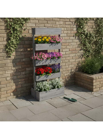 relaxdays Vertikalbeet in Grau - (B)80 x (H)180 x (T)48 cm