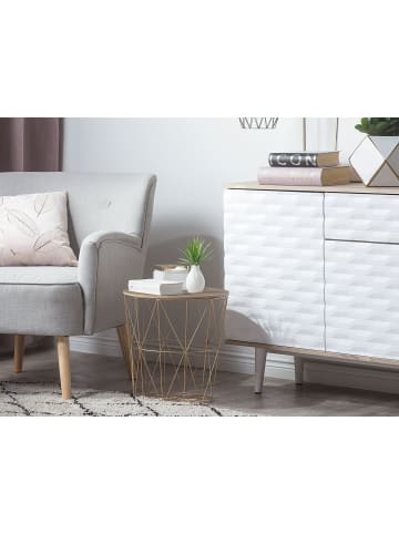 Beliani Beistelltisch LANARK in Gold/Braun - (W) 40 x (H) 40 x (L) 40 cm