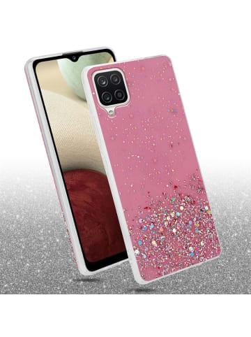 cadorabo Hülle für Samsung Galaxy A12 / M12 Glitter in Rosa mit Glitter