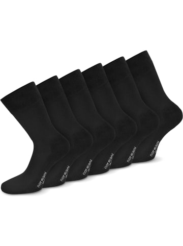 normani 6 Paar Komfortsocken mit Softrand und Frotteesohle in Schwarz