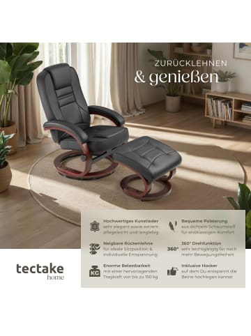 tectake Fernsehsessel Willy, Belastbarkeit 150 kg, schwarz/braun