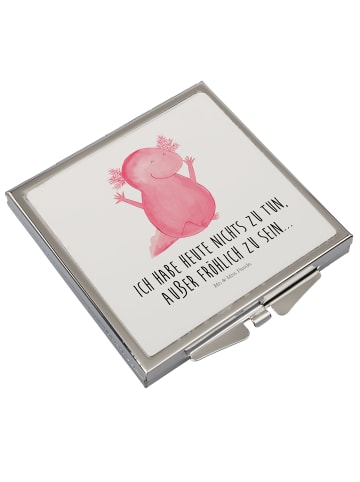 Mr. & Mrs. Panda Klappspiegel Axolotl Hurra mit Spruch in Weiß