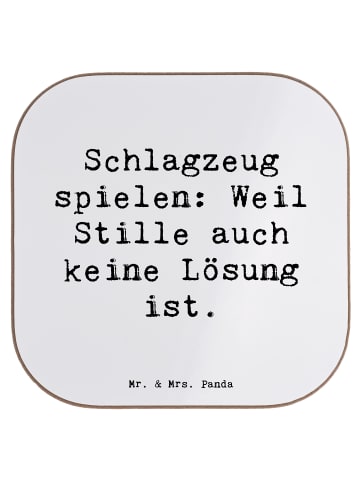 Mr. & Mrs. Panda Glasuntersetzer Spruch Schlagzeug Magie mit Spruch in Weiß