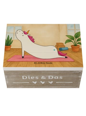 Mr. & Mrs. Panda Schatulle Einhorn Yoga Design ohne Spruch in Weiß
