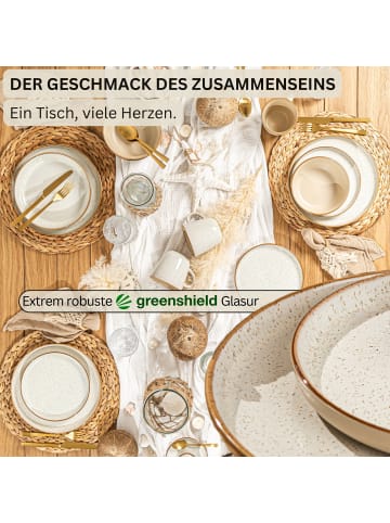 Sänger Speiseteller Set Rio Creme - 6 teilig aus Steingut