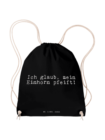 Mr. & Mrs. Panda Stoffbeutel Ich glaub, mein Einhorn... mit Spruch in Schwarz
