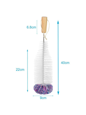 Intirilife Reinigungsbürste für Flaschen in Weiß
