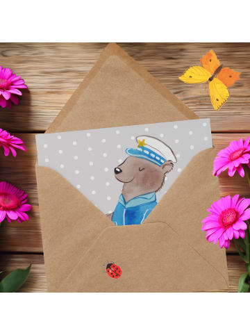 Mr. & Mrs. Panda Grußkarte Polizistin Herz ohne Spruch in Grau Pastell