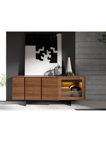 Angel Cerdá Anrichte 3218 in Walnuss / Schwarz – (B)180 x (H)76 x (T)60 cm