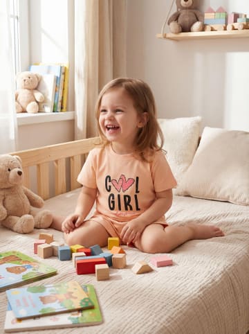 TupTam Kinder Mädchen Kurzarm Pyjama Set 2-teilig in apricot