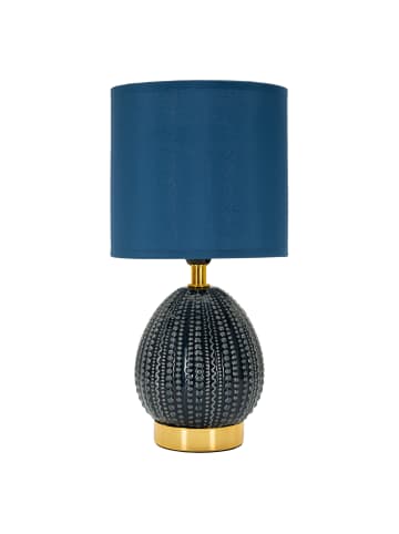 Mauro Ferretti Blaue Keramik-Nachttischlampe Ø 15x30,5 cm
