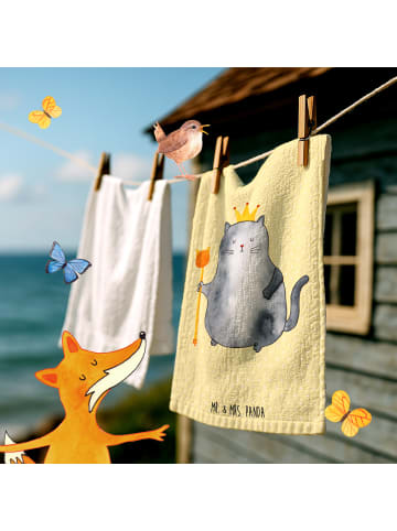 Mr. & Mrs. Panda handtuch gäste wc Katze König ohne Spruch in Gelb Pastell