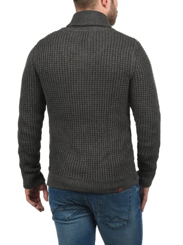 BLEND Schalkragenpullover in grau