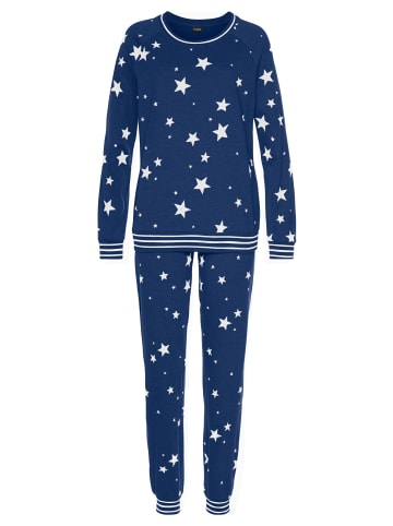 VIVANCE DREAMS Pyjama in dunkelblau-gemustert