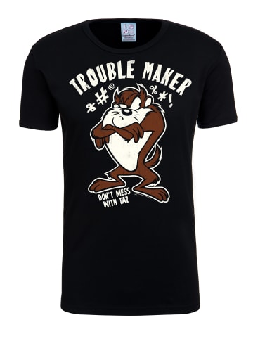 Logoshirt T-Shirt Looney Tunes - Taz - Trouble Maker in schwarz