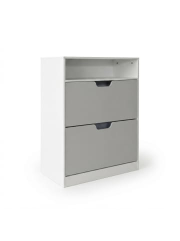 relaxdays Schuhschrank in Weiß - (B)80 x (H)102 x (T)24 cm