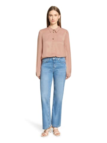 CARTOON Satin-Bluse mit Knöpfen in Peach Beige