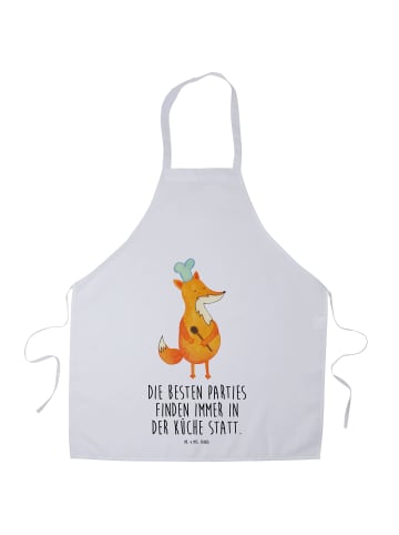Mr. & Mrs. Panda Grillschürze Fuchs Koch mit Spruch in Weiß