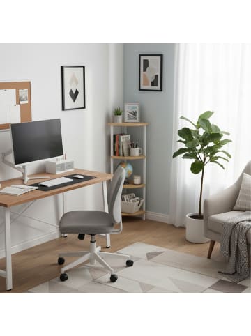 relaxdays Eckregal in Natur/ Weiß - (B)44,5 x (H)125 x (T)31,5 cm