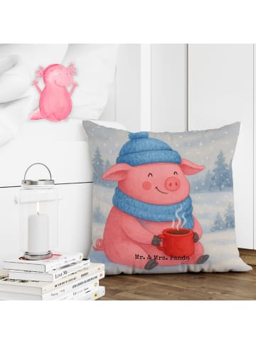 Mr. & Mrs. Panda Kuschelkissen 40x40 Schweinchen Glühwein Design... in Weiß