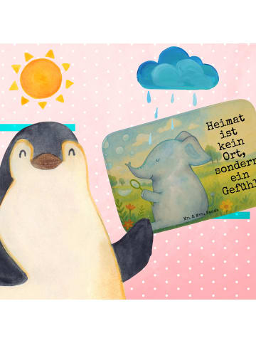 Mr. & Mrs. Panda Badematte Elefant Seifenblasen Design mit Spruch in Weiß