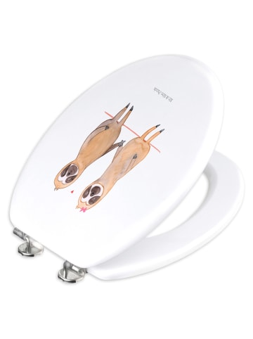 Mr. & Mrs. Panda holz toilettensitz Faultier Pärchen ohne Spruch in Weiß