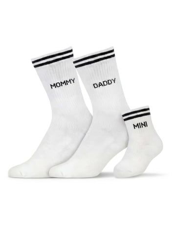 SNOCKS Retro-Tennissocken Familien-Set 3 Paar in Weiß (Retro)