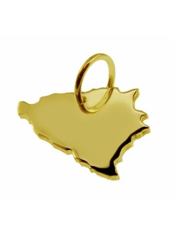 Schmuckador Anhänger der Landkarte Bosnien in massiv 585 Gelbgold in gold