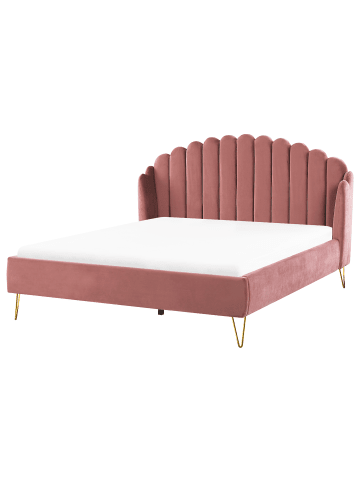 Beliani Doppelbett AMBILLOU in Rosa - (W) 197 x (H) 126 x (L) 214 cm