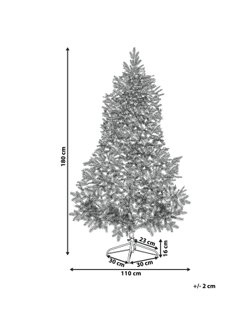 Beliani 2-tlg Weihnachtsbaum TOMICHI in Weiß/Schwarz/Grün
