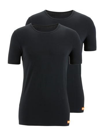 Bruno Banani Unterhemd / Shirt Kurzarm WARM UP in Schwarz