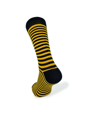 COFI 1453 Socken für Männer mit Bienenmuster aus Baumwollmischung in Gelb