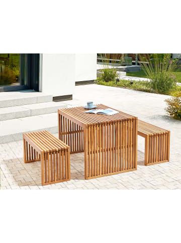 Beliani 3-tlg Gartentisch Set SULZANO in Braun