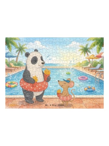 Mr. & Mrs. Panda Puzzle Panda Schwimmbad Pommes Design ohne Spruch in Weiß