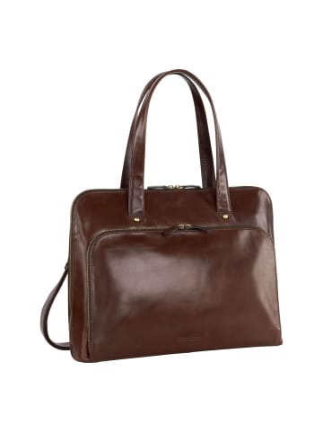 Leonhard Heyden Cambridge Schultertasche Leder 41 cm Laptopfach in rotbraun