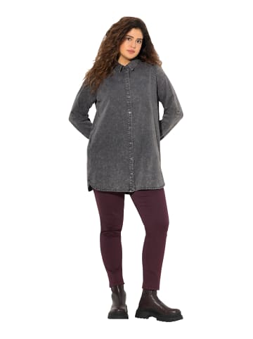 Ulla Popken Longtunika in dunkelgrau denim