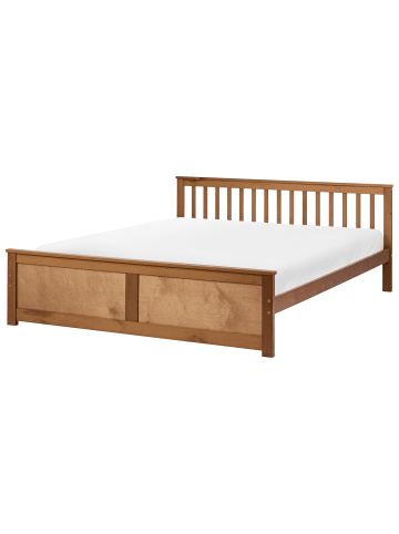 Beliani 3-tlg Doppelbett OLENDON in Braun