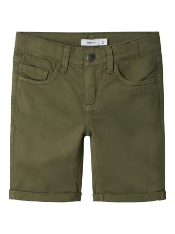 name it Jeans Shorts Kurze Chino Denim Hose in Grün