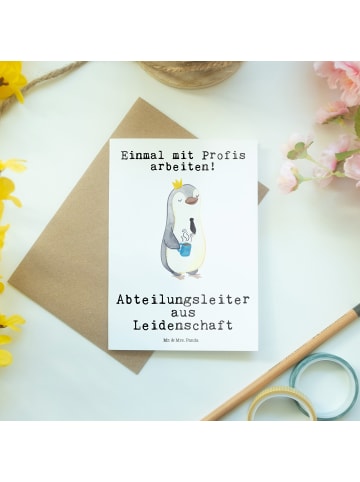 Mr. & Mrs. Panda Grußkarte Abteilungsleiter Leidenschaft mit Spruch in Weiß