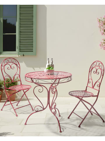 Beliani 2er-Set Gartenstuhl ALBINIA in Rot