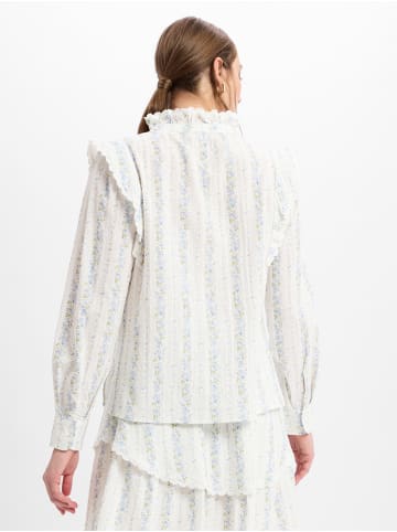 Marie Lund Bluse in ecru blau