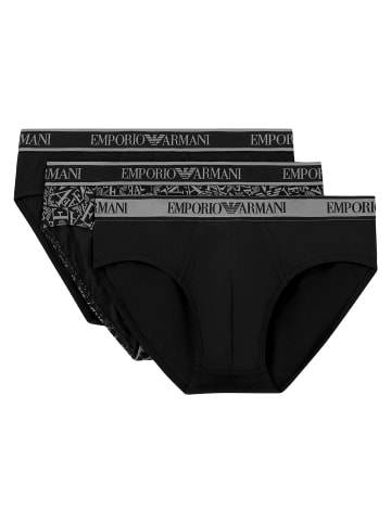 Emporio Armani 3er Pack Brief Stretch Cotton in Schwarz